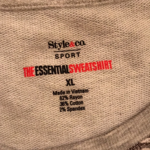 Style & CO Sport The Essential Sweatshirt XL - Picture 6 of 7